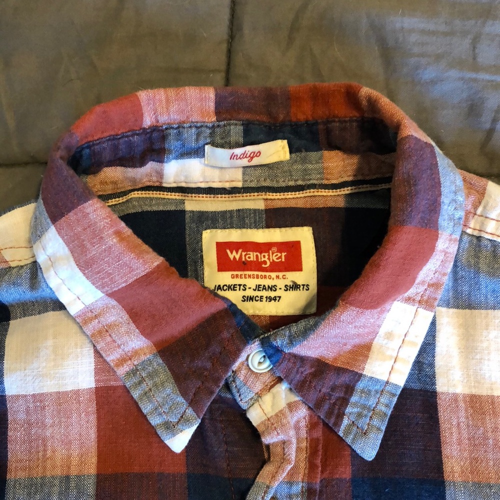 Two Wrangler Indigo Linen Shirts